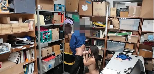  Stealing teen busted and fucked by the stores security guard
